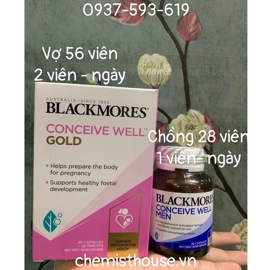 Combo Tăng Thụ Thai Blackmores 2 Món (Conceive Well Men + Blackmores Conceive Well Gold Preconception)