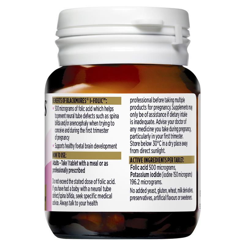 Blackmores I-Folic & Folate Viên Uống Bổ Sung Acid Folic Cho Phụ Nữ Mang Thai & Tăng Thụ Thai