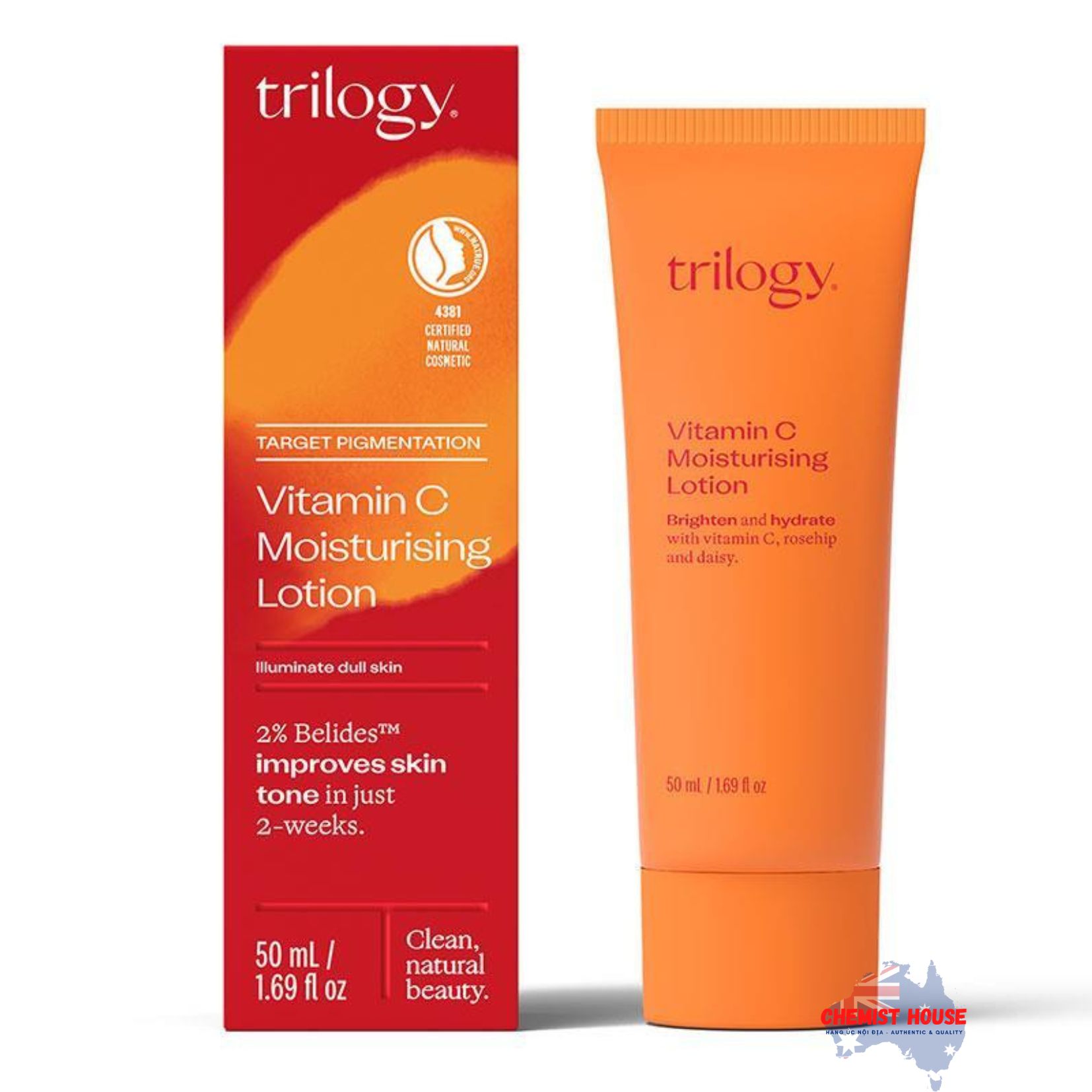 Sữa Dưỡng Ẩm Trilogy Vitamin C Hỗ Trợ Trắng Sáng Da & Mờ Thâm & 50ml - Trilogy Vitamin C Moisturising Lotion 50ml