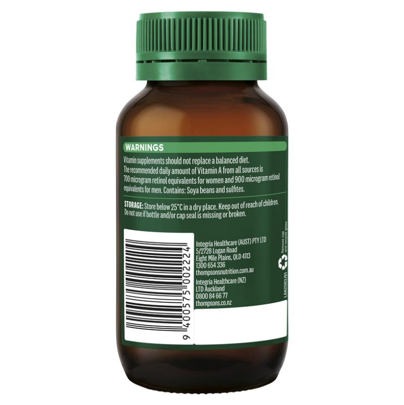 Viên Uống Bổ Sung Vitamin A - Thompson's Vitamin A 10000iu 150 Capsules