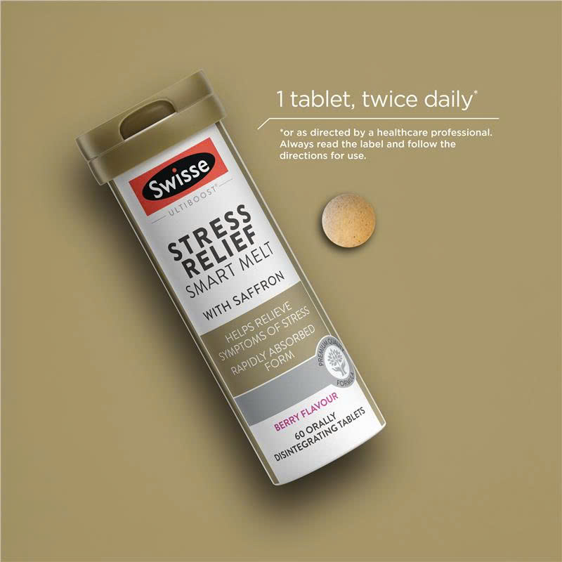 Swisse Ultiboost Stress Relief Smart Melts 60 pack - Swisse Ultiboost Giảm Căng Thẳng, Cải Thiện Trí Nhớ 60 viên