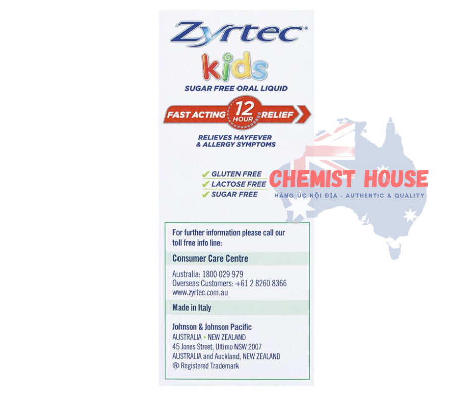 Zyrtec Kids Antihistamine Allergy & Hayfever Oral Liquid Banana - Siro giảm sốt và dị ứng vị chuổi 75ml