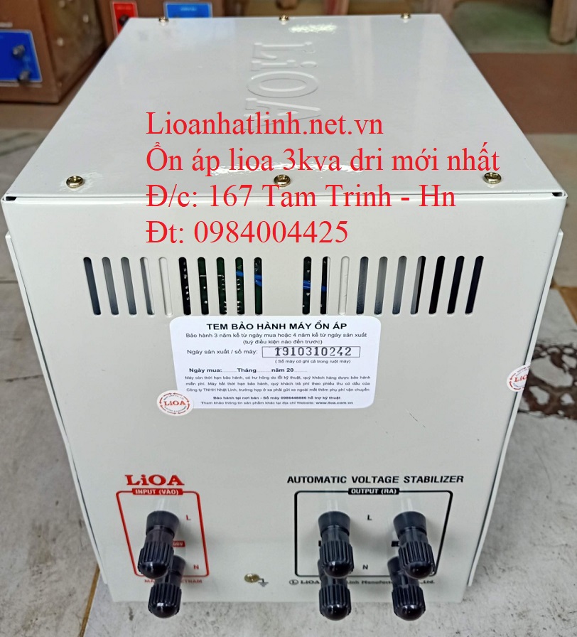 PHÍA SAU ỔN ÁP LIOA 3KVA DẢI 50V ~ 250V