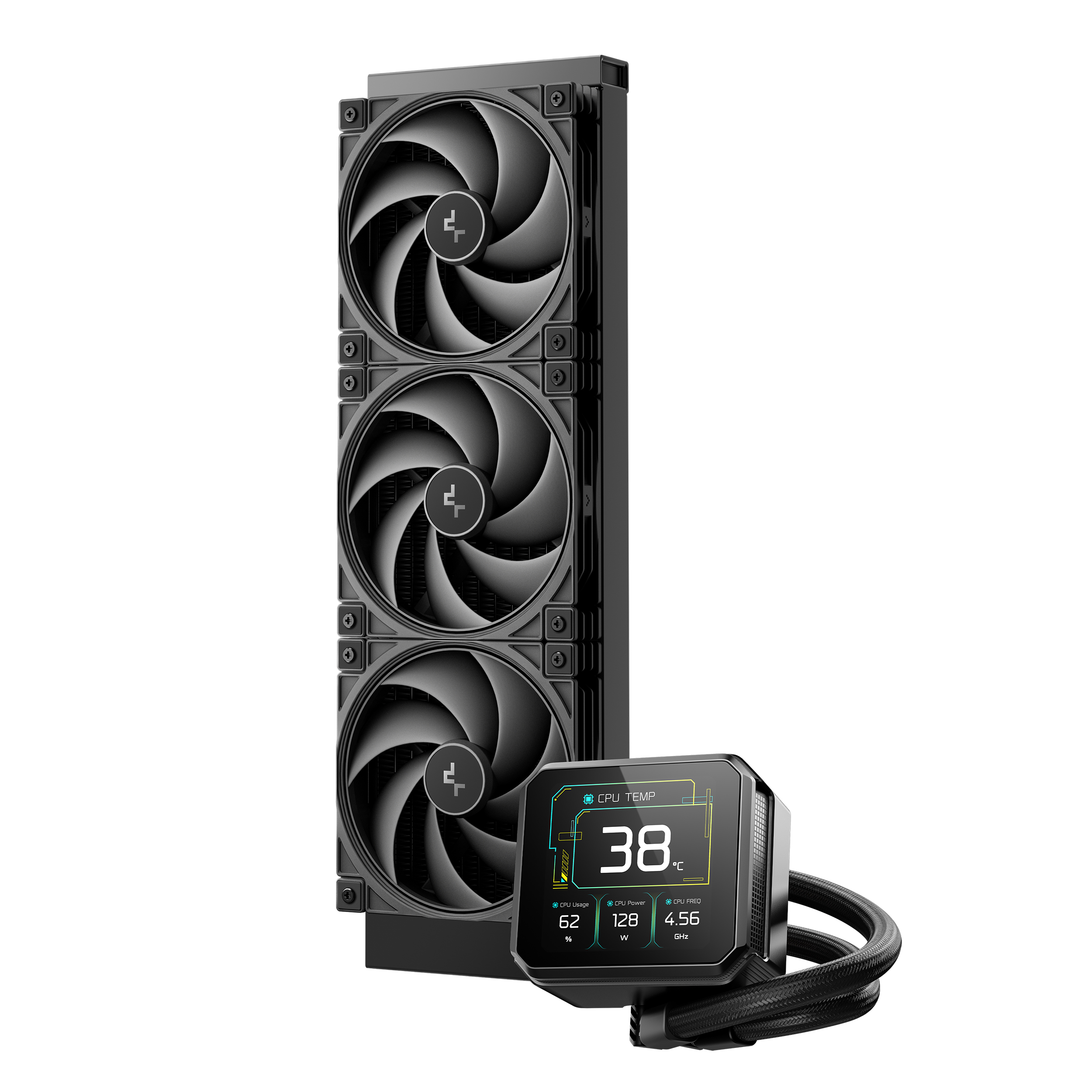 TẢN NHIỆT NƯỚC DEEPCOOL SPARTACUS 360 BLACK (MÀU ĐEN/ MÀN LCD)