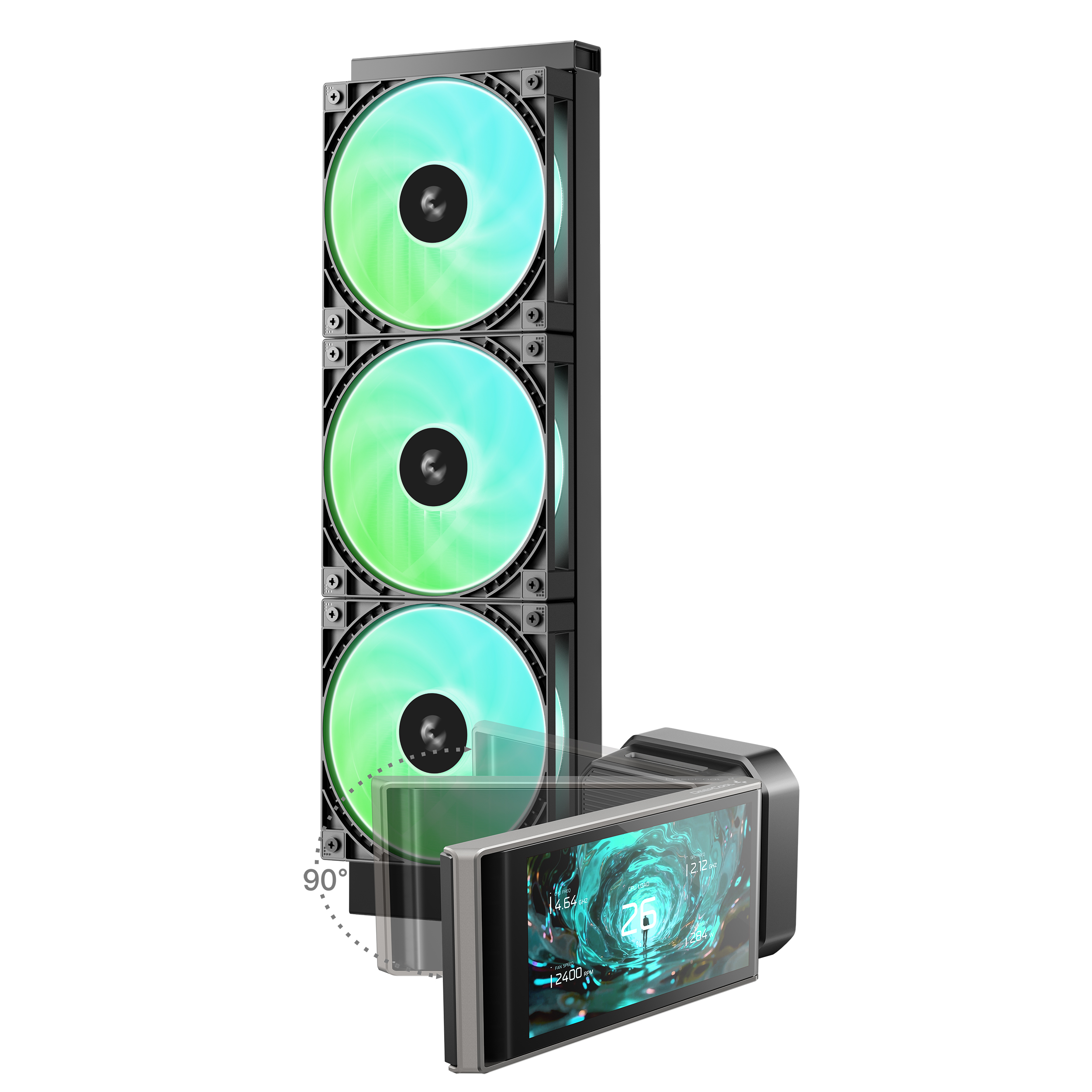 TẢN NHIỆT NƯỚC DEEPCOOL LT360 VISION ARGB (MÀU ĐEN/ MÀN LCD/ QUẠT 120MM LED ARGB)