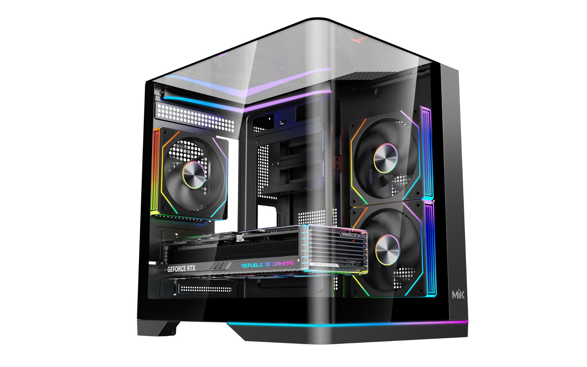 VỎ CASE MIK G8 NOVA M BLACK (MÀU ĐEN/ M-ATX/ KÍNH CONG/ LED ARGB)