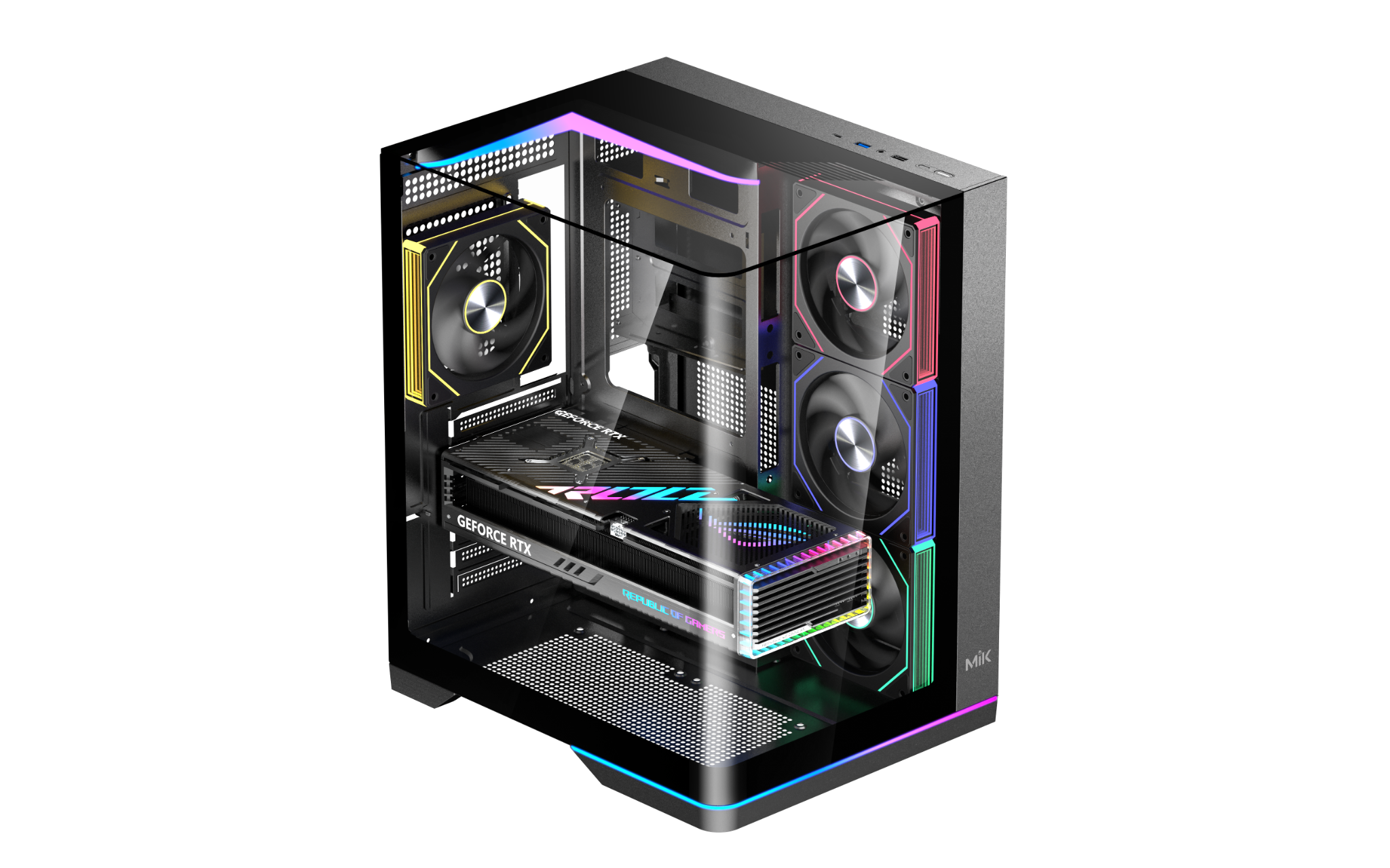 VỎ CASE MIK G8 NOVA X BLACK (MÀU ĐEN/ ATX/ KÍNH CONG/ LED ARGB)