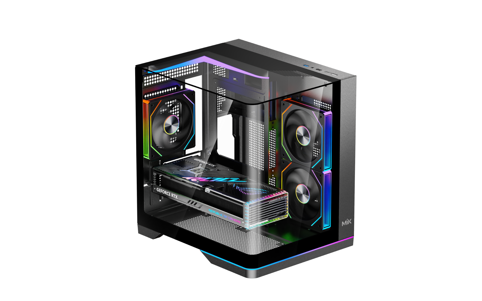 VỎ CASE MIK G8 NOVA M BLACK (MÀU ĐEN/ M-ATX/ KÍNH CONG/ LED ARGB)