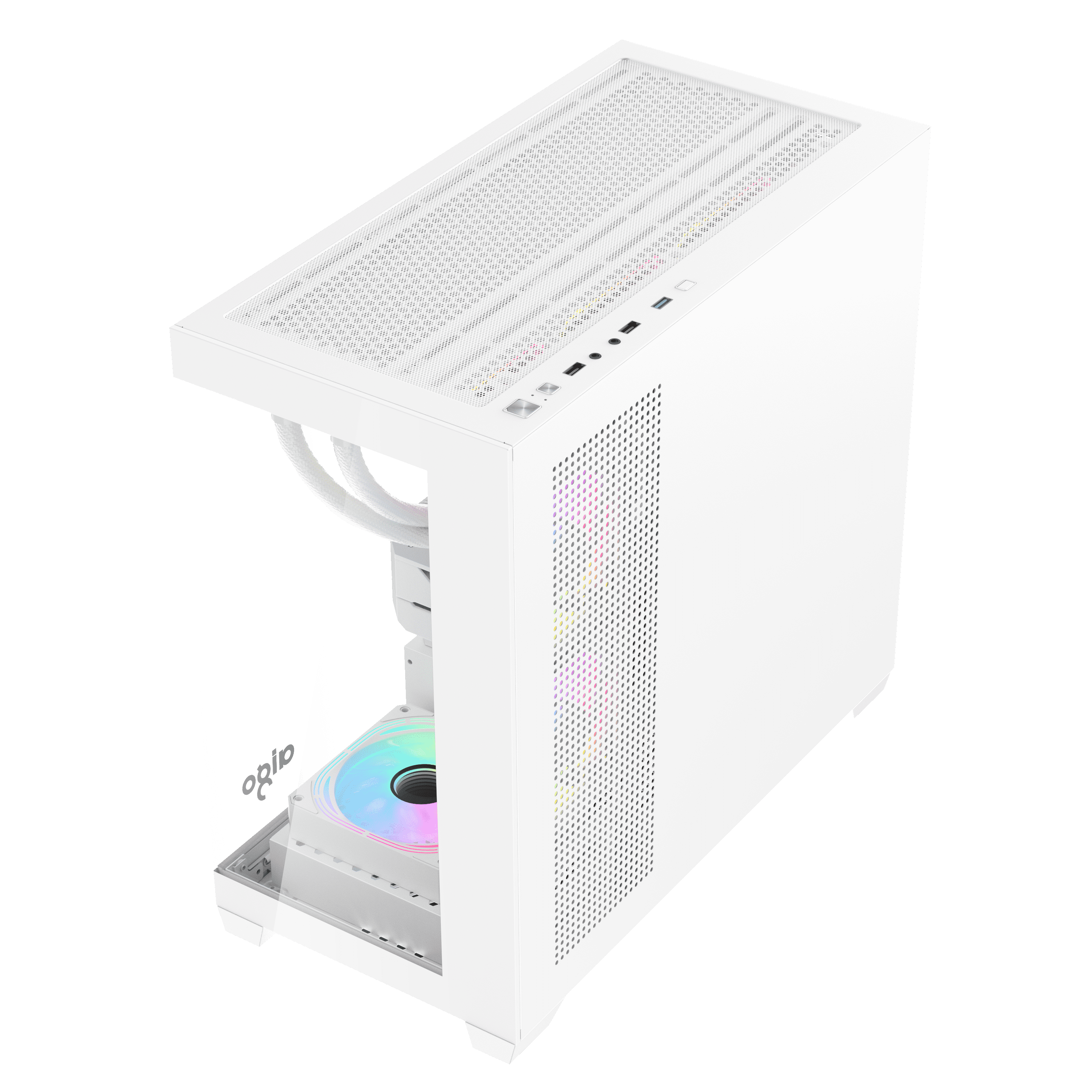 VỎ CASE GAMING AIGO C218M WHITE (M-ATX/ MÀU TRẮNG)