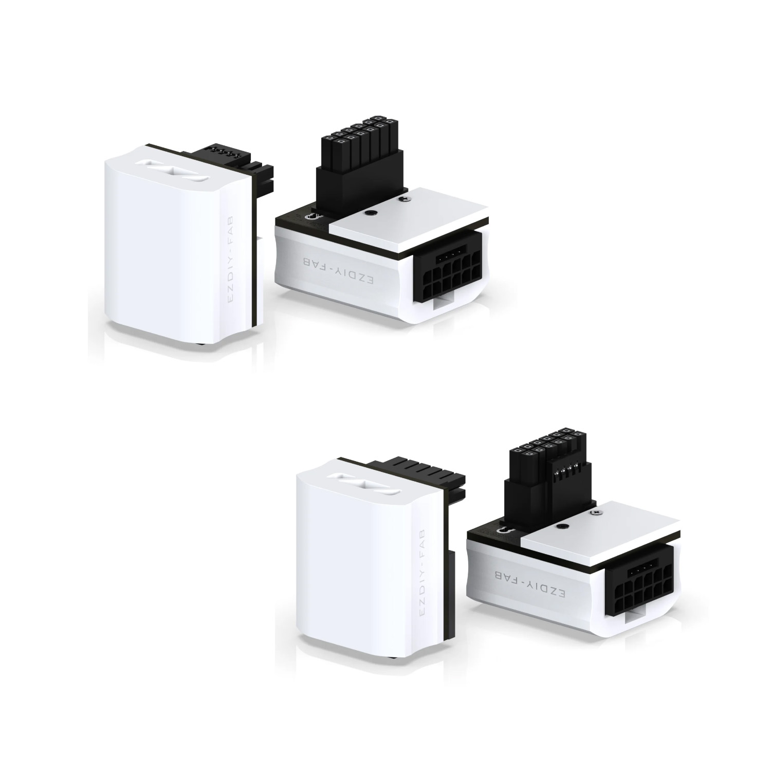Đầu đảo góc nguồn VGA EZDIY-FAB SHIELD 12VHPWR 600W GPU POWER ADAPTER 90 Degrees WHITE (MÀU TRẮNG)