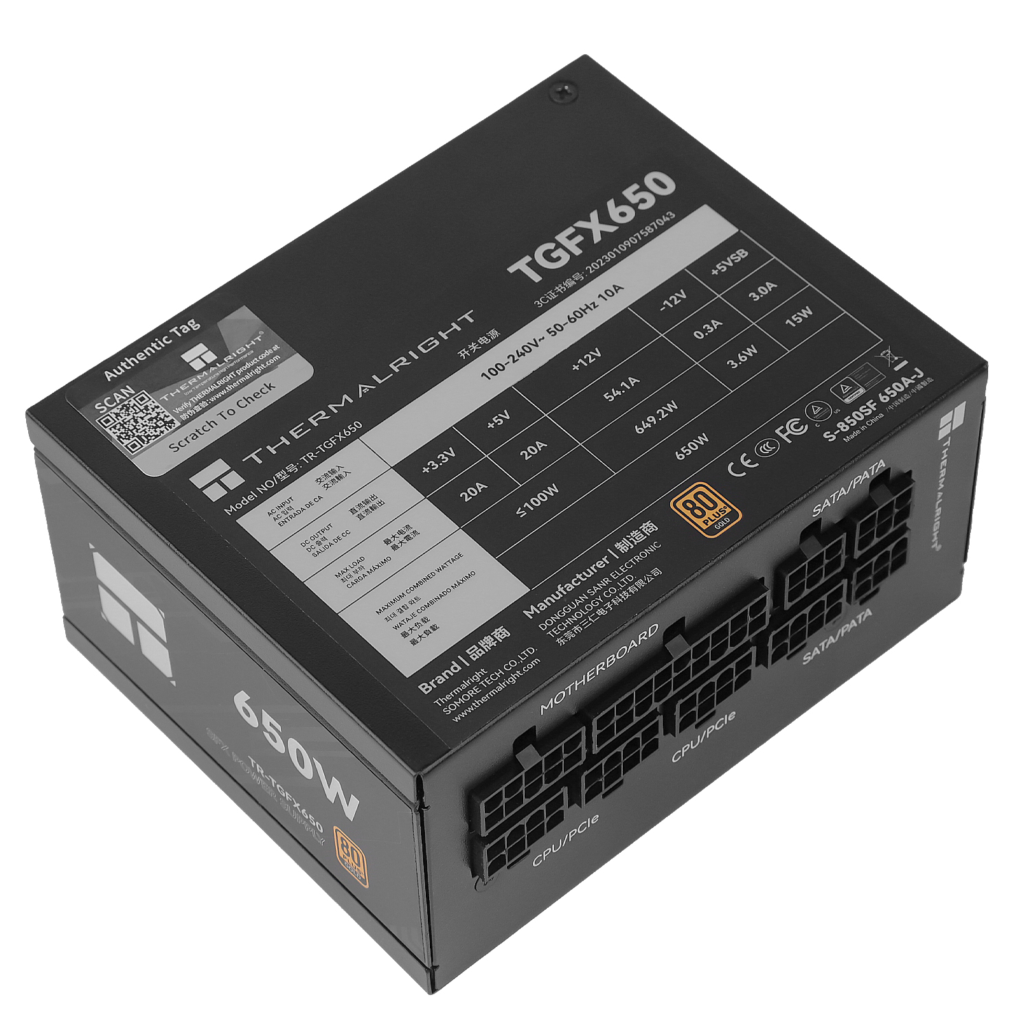 NGUỒN THERMALRIGHT TR-TGFX650 (MÀU ĐEN/ CHUẨN SFX/ FULL MODULAR/ 650W)