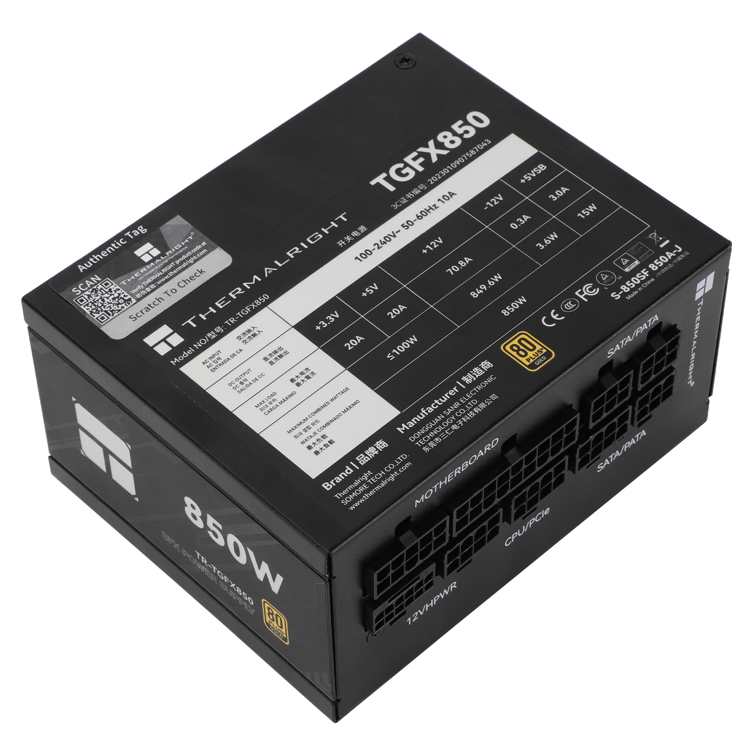 NGUỒN THERMALRIGHT TR-TGFX850 (MÀU ĐEN/ CHUẨN SFX/ FULL MODULAR/ 850W)
