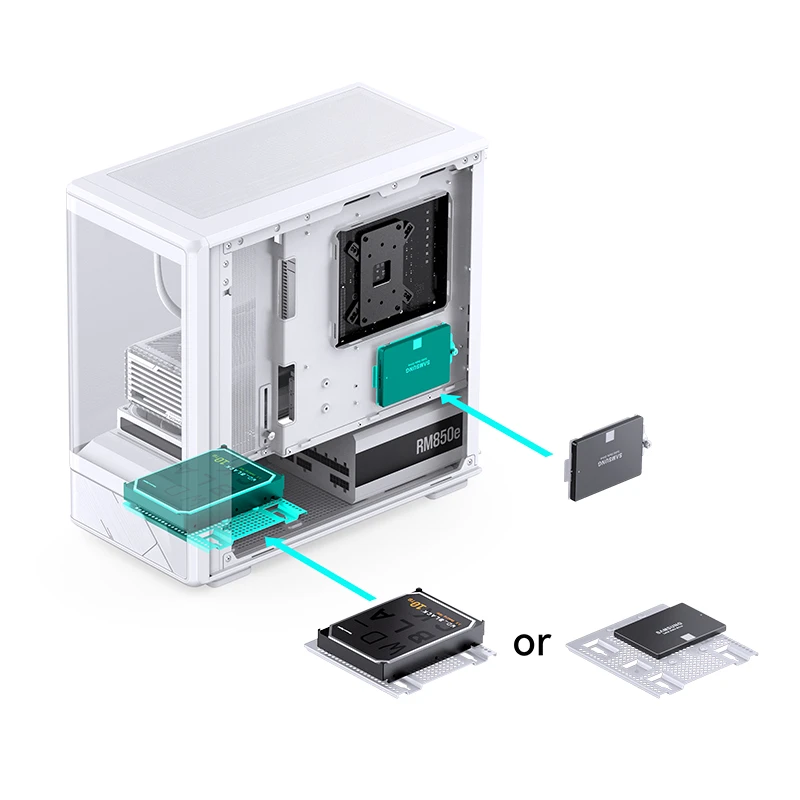 VỎ CASE JONSBO D200 WHITE (M-ATX/ MÀU TRẮNG KÍNH CONG/ KHÔNG KÈM FAN)