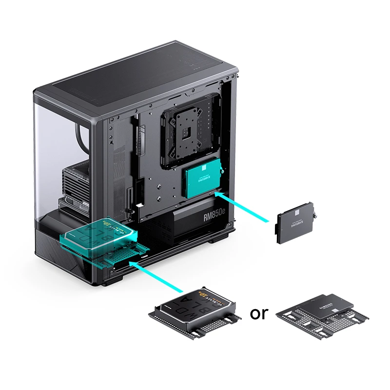 VỎ CASE JONSBO D200 BLACK (M-ATX/ MÀU ĐEN/ KÍNH CONG/ KHÔNG KÈM FAN)