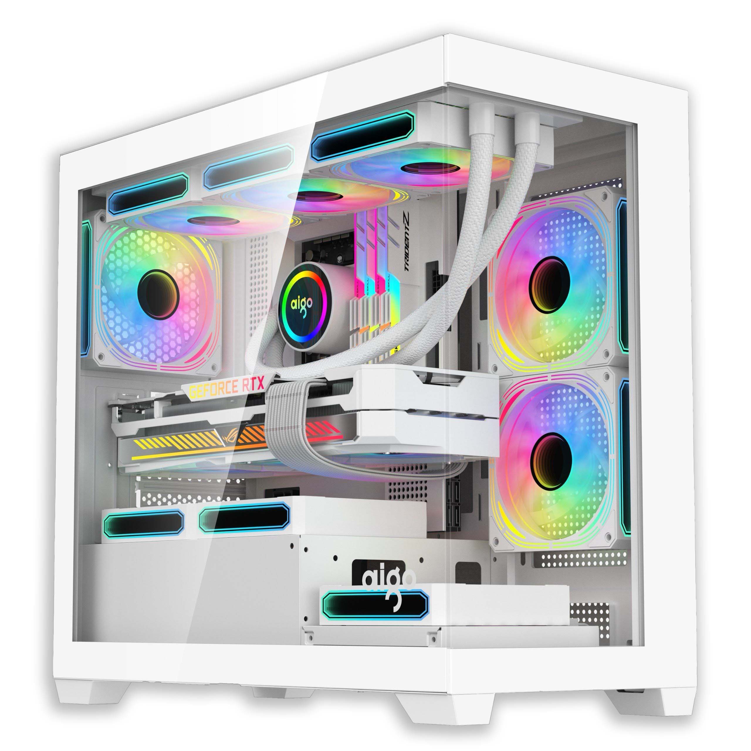 VỎ CASE GAMING AIGO C218M WHITE (M-ATX/ MÀU TRẮNG)