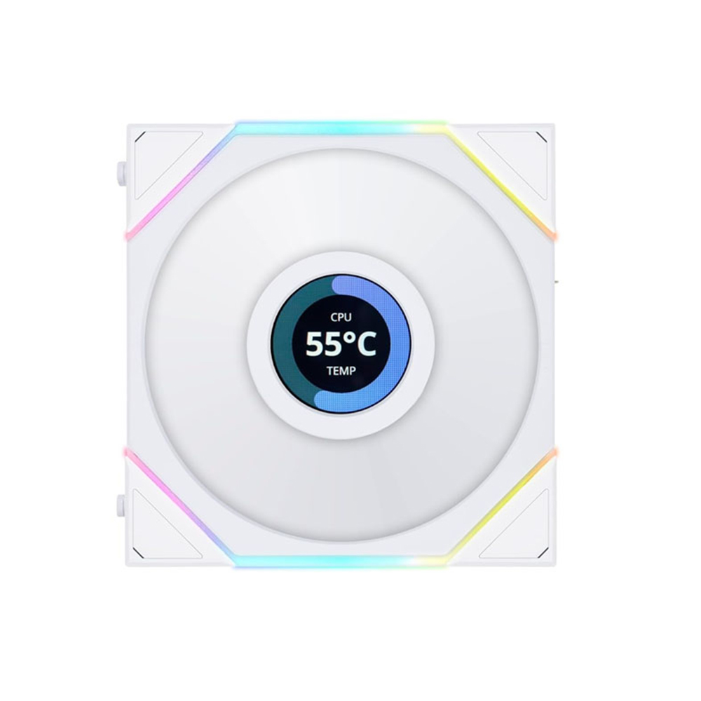 FAN CASE LIAN LI TL120 LCD TRIPLE PACK WITH CONTROLLER WHITE (BỘ 3 FAN/Màn Hình LCD/ MÀU TRẮNG)