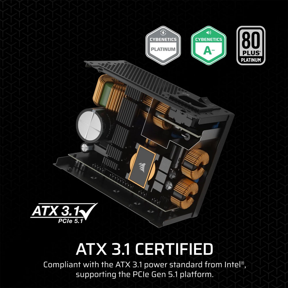 NGUỒN MÁY TÍNH CORSAIR SF850 PCIE5 850W 80 PLUS PLANTIUM (SFX/ FULL MODULLAR)