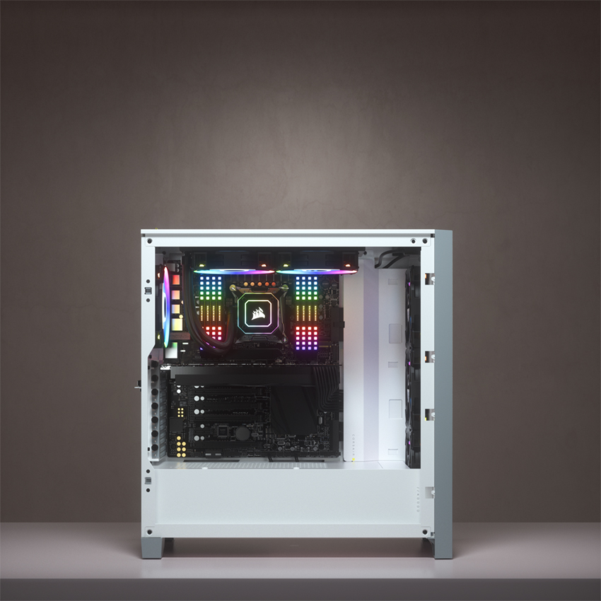 Vỏ Case Corsair 4000D TG White (Mid Tower/Màu Trắng)