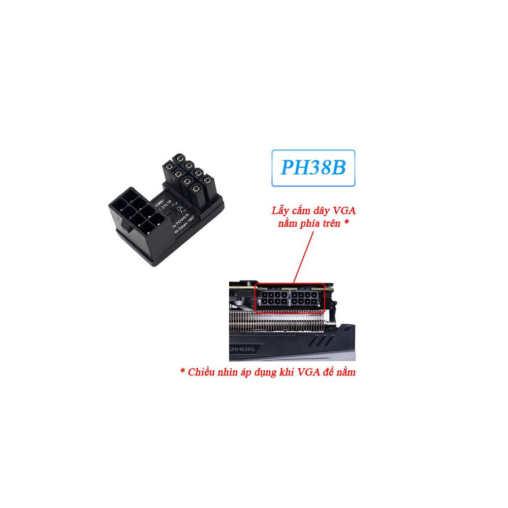 Đầu nối bẻ góc Card màn hình (VGA) 8Pin góc 180 độ
