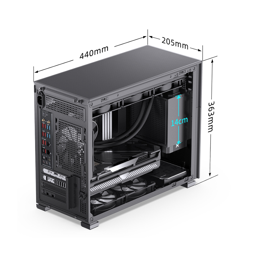 VỎ CASE JONSBO D31 STD BLACK (MINI TOWER/MÀU ĐEN)