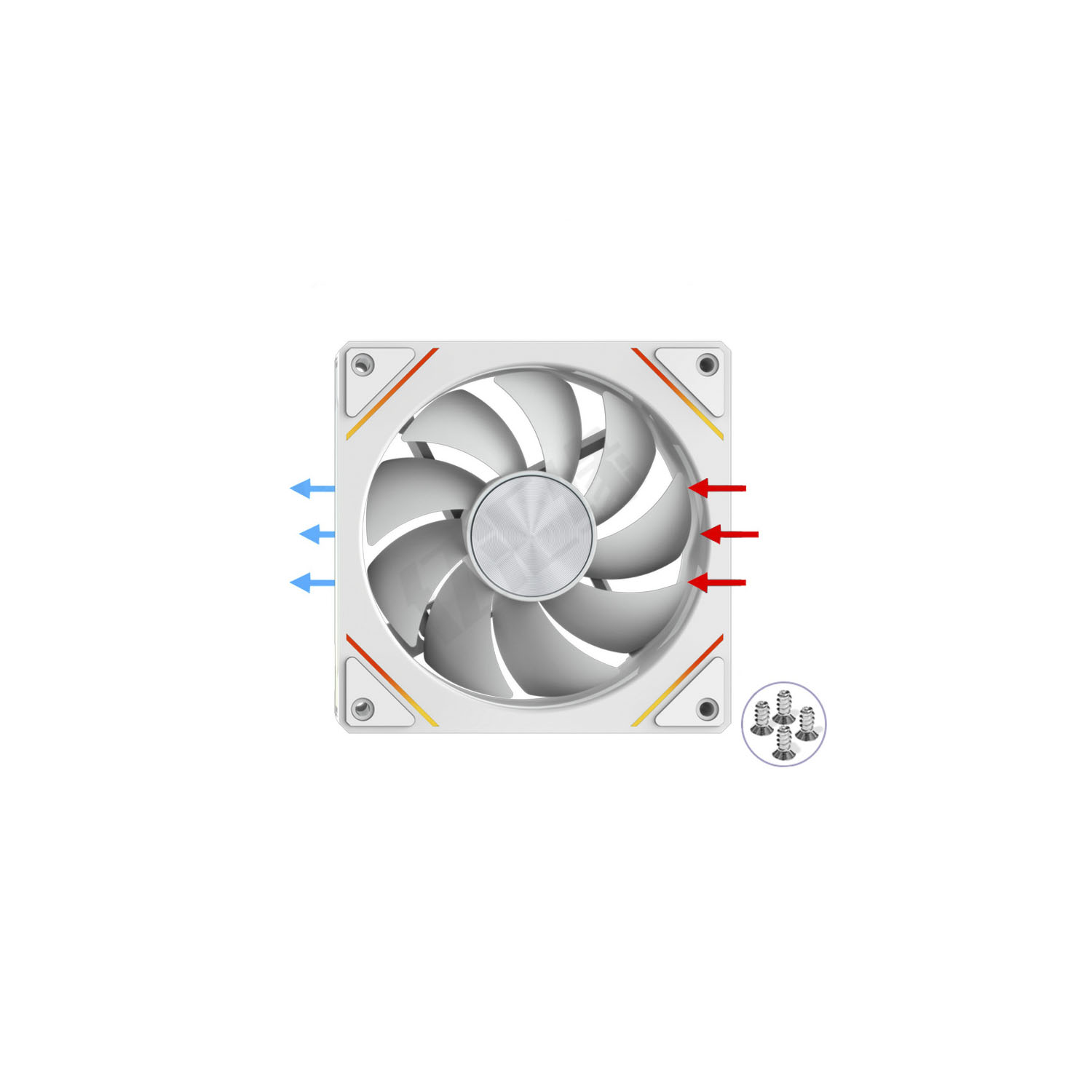 Quạt tản nhiệt VÔ CỰC 6RS CD WHITE (MÀU TRẮNG/ LED VÔ CỰC/ TÂM CD)