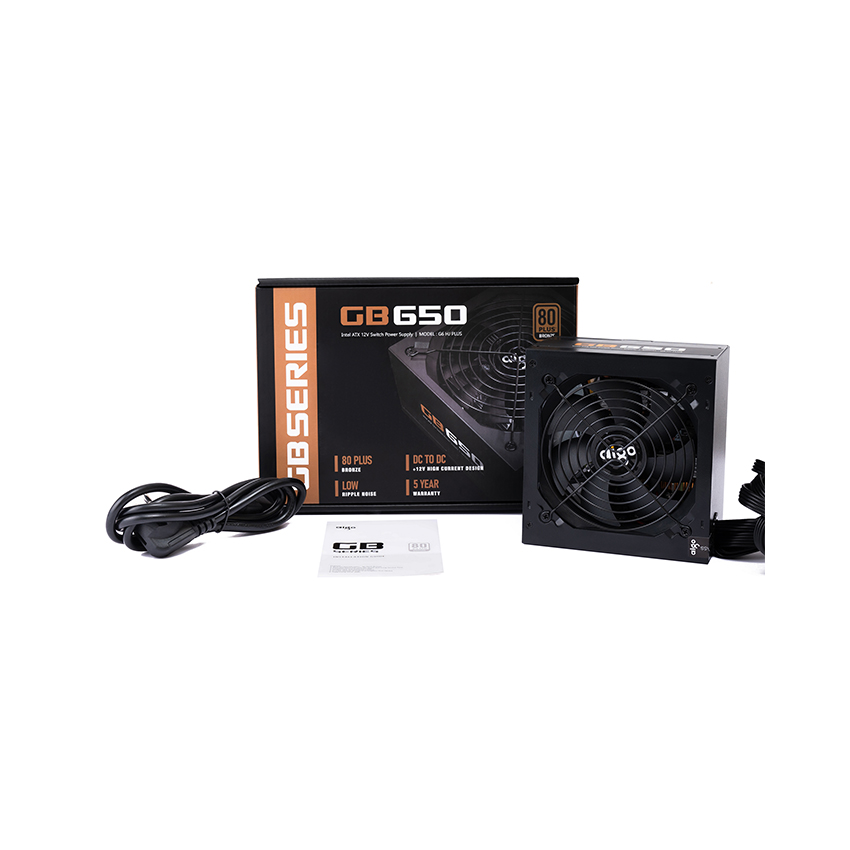 NGUỒN MÁY TÍNH AIGO GB650 - 650W (80 PLUS BRONZE/MÀU ĐEN)