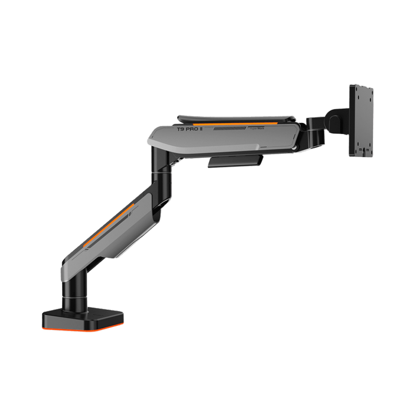 GIÁ ĐỠ MÀN HÌNH HUMAN MOTION T9 PRO II LED RGB MÀU XÁM (23-43 INCH)