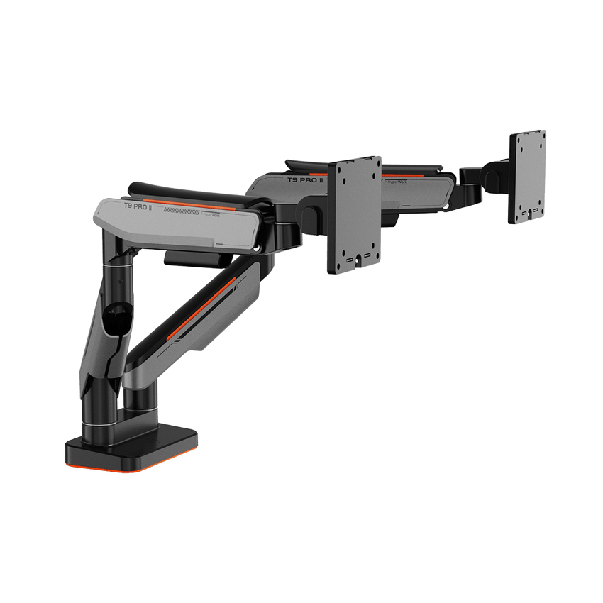 GIÁ ĐỠ 2 MÀN HÌNH HUMAN MOTION T9 PRO II DUAL MÀU XÁM (23-43 INCH)