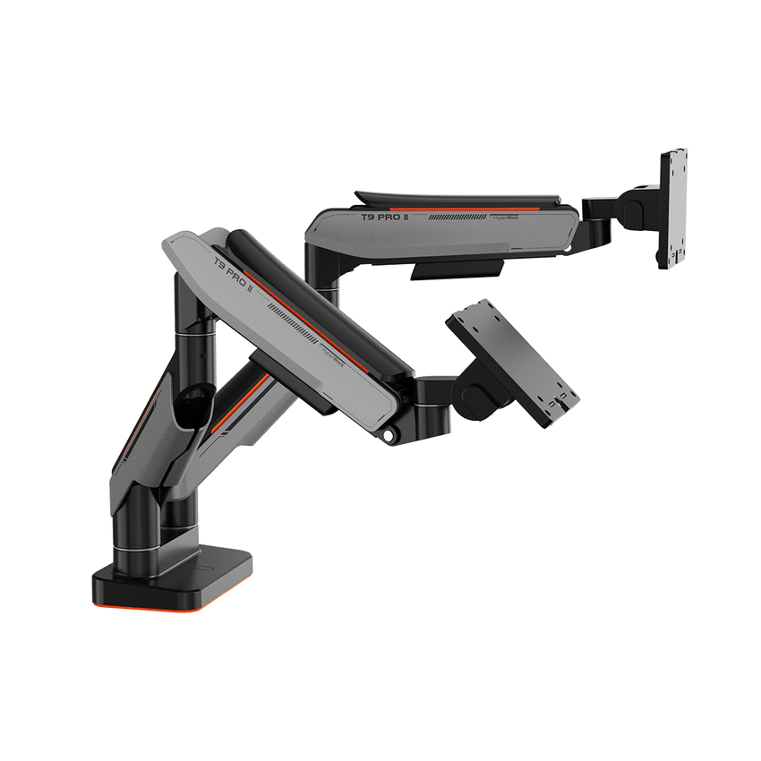 GIÁ ĐỠ 2 MÀN HÌNH HUMAN MOTION T9 PRO II DUAL MÀU XÁM (23-43 INCH)