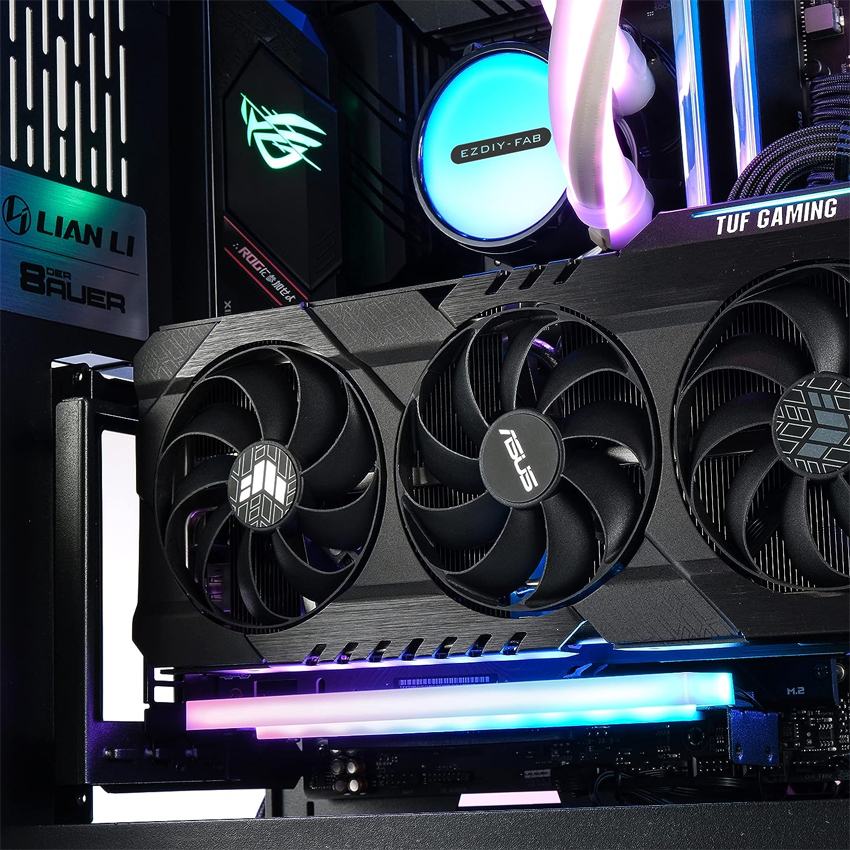 BỘ DỰNG DỌC VGA KÈM RISER EZDIY ARGB VERTICAL GPU MOUNT WITH PCIE4.0 RISER CABLE - BLACK