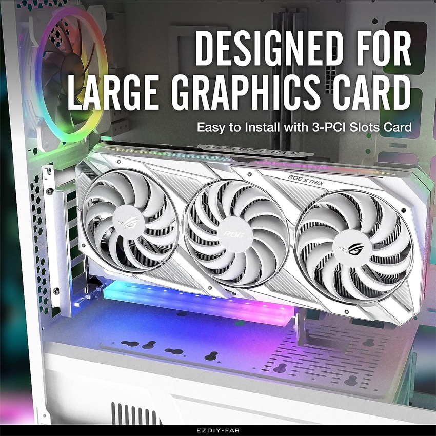 BỘ DỰNG DỌC VGA KÈM RISER EZDIY ARGB VERTICAL GPU MOUNT WITH PCIE 5.0 RISER CABLE - WHITE