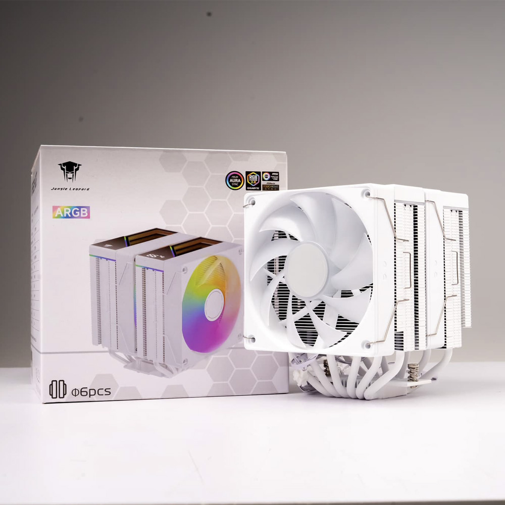 TẢN NHIỆT KHÍ JUNGLE LEOPARD KF620 DIGITAL LED ARGB WHITE (MÀU TRẮNG/ HIỂN THỊ NHIỆT ĐỘ)