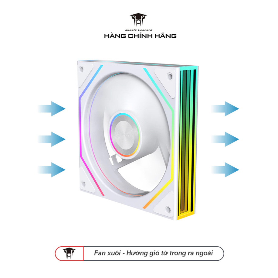 QUẠT TẢN NHIỆT JUNGLE LEOPARD PRISM 4RS ULTRA - WHITE (LED VÔ CỰC/ MÀU TRẮNG)