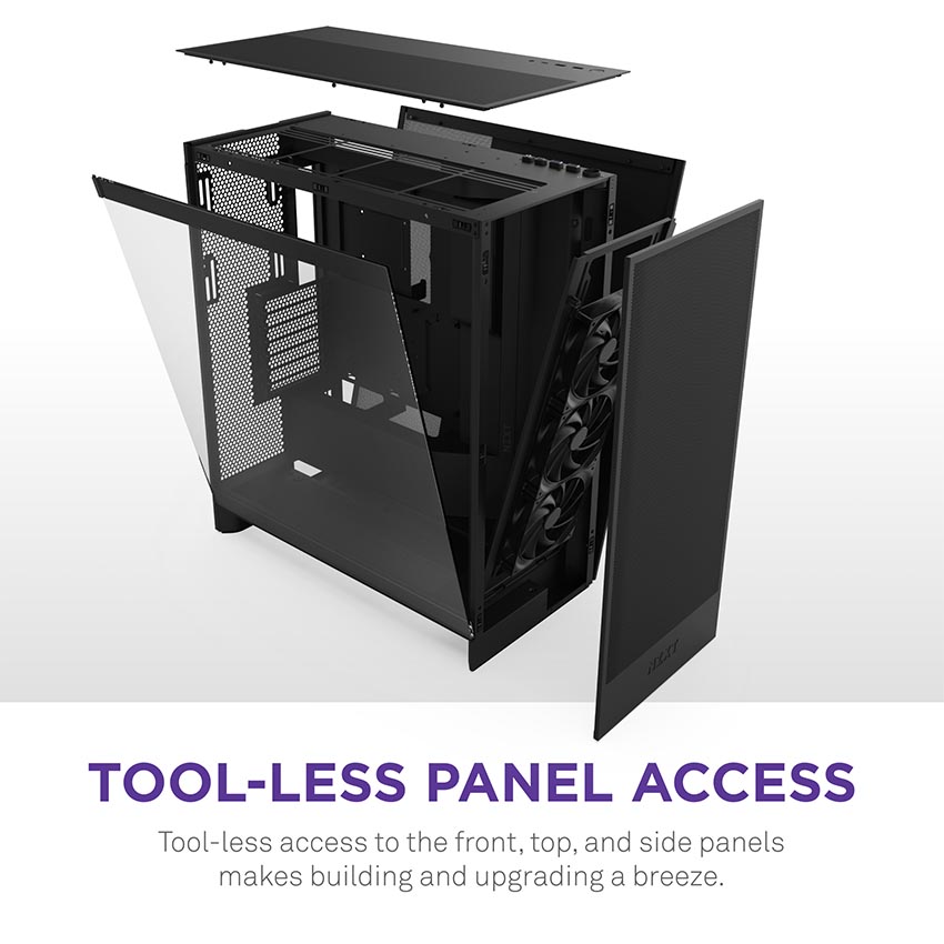 Vỏ máy tính NZXT H7 2024 FLOW BLACK (MÀU ĐEN/ ATX/ MID TOWER/3 FAN ĐEN)