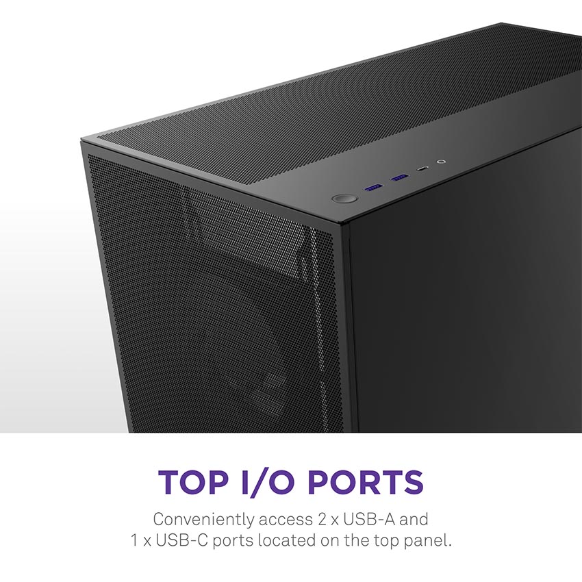 Vỏ máy tính NZXT H7 2024 FLOW BLACK (MÀU ĐEN/ ATX/ MID TOWER/3 FAN ĐEN)