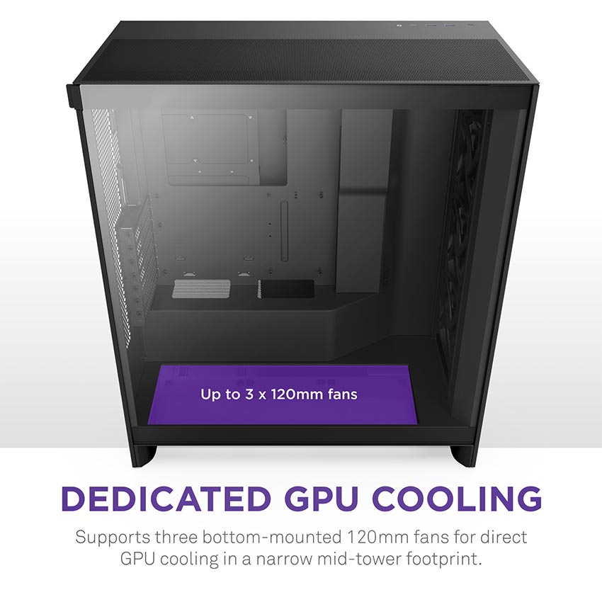 Vỏ máy tính NZXT H7 2024 FLOW BLACK (MÀU ĐEN/ ATX/ MID TOWER/3 FAN ĐEN)
