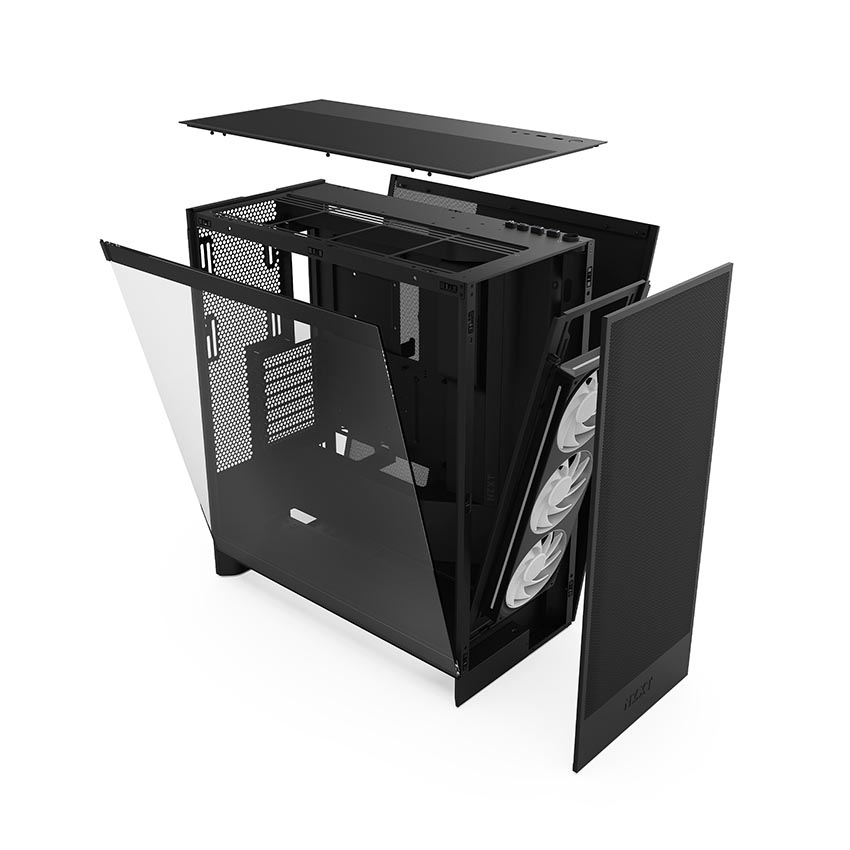 Vỏ máy tính NZXT H7 2024 FLOW BLACK (MÀU ĐEN/ ATX/ MID TOWER/3 FAN ĐEN)