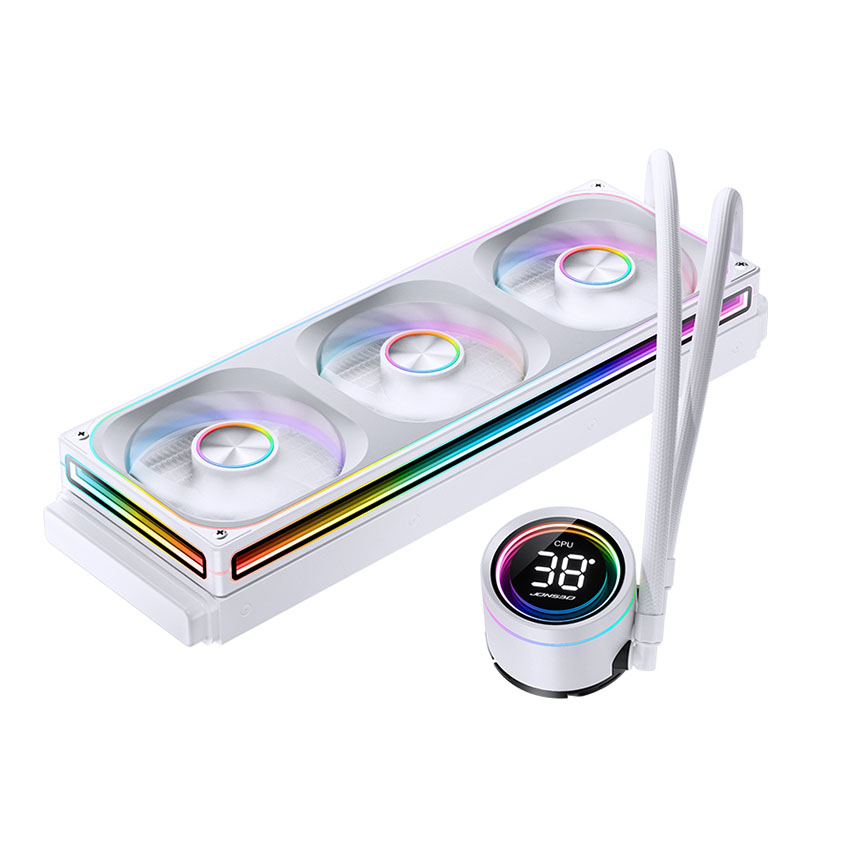 Tản nhiệt nước AIO JONSBO TH-360 ARGB WHITE (MÀU TRẮNG/LCD hiển thị nhiệt độ)