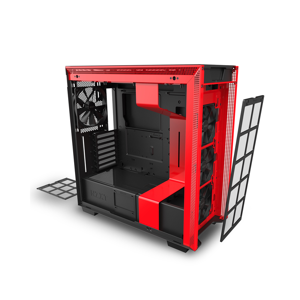 Vỏ Case NZXT H710 MATTE BLACK RED (Mini-ITX, MicroATX, ATX, EATX)
