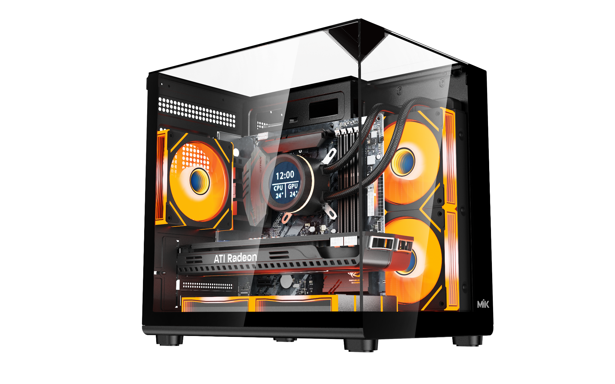 VỎ CASE MIK G3 PRISM GLASS M BLACK (MÀU ĐEN/ M-ATX)