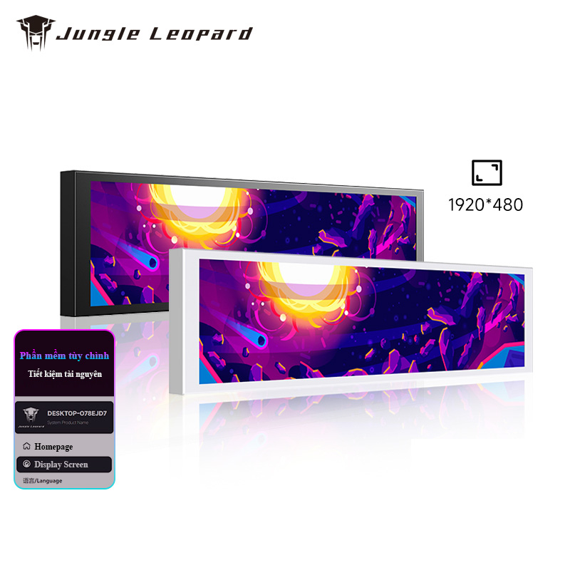 Màn Hình Phụ JUNGLE LEOPARD 9.16 inch BLACK (MÀU ĐEN/ Tùy Biến Giao Diện/ Hiển Thị Video & Thông Số PC)