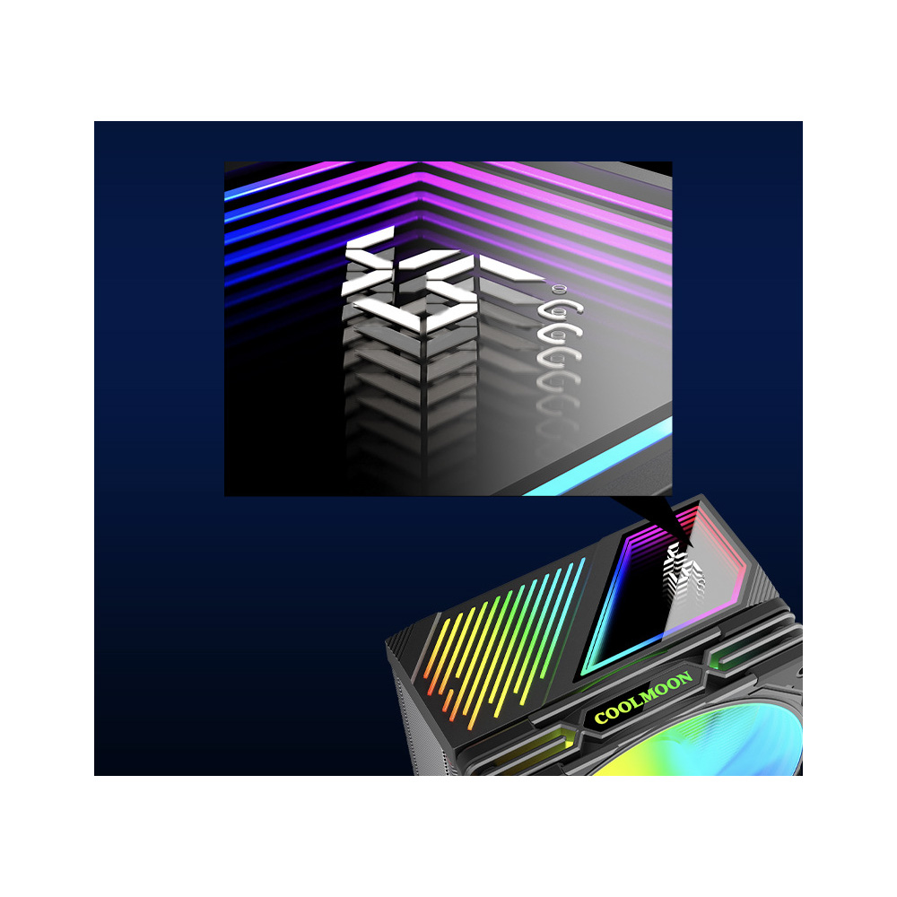 TẢN NHIỆT KHÍ 4 ỐNG ĐỒNG COOLMOON GT400 ARGB - BLACK (MÀU ĐEN/LED VÔ CỰC/ HIỂN THỊ NHIỆT ĐỘ)