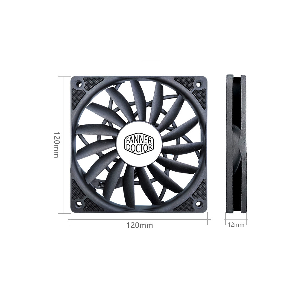 QUẠT TẢN NHIỆT SUPER SLIM FANNER MF-12012 BLACK (MÀU ĐEN/ 120MM/ MỎNG 12MM)
