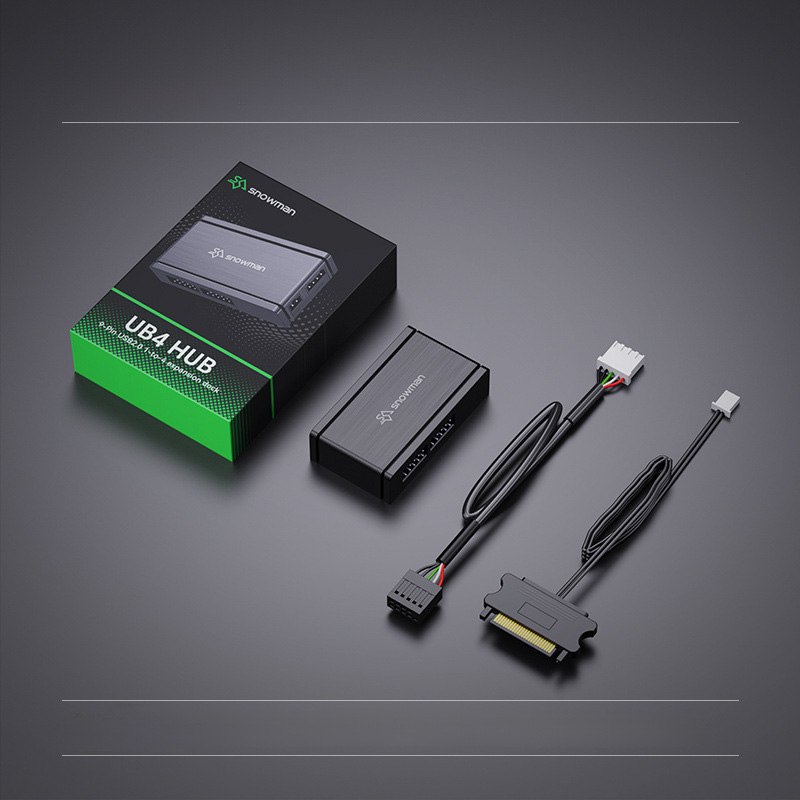 HUB CHIA CỔNG USB 2.0 SNOWMAN 9PIN 1 RA 4 (SATA POWER)