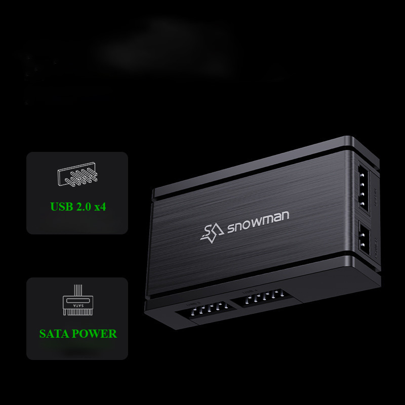 HUB CHIA CỔNG USB 2.0 SNOWMAN 9PIN 1 RA 4 (SATA POWER)