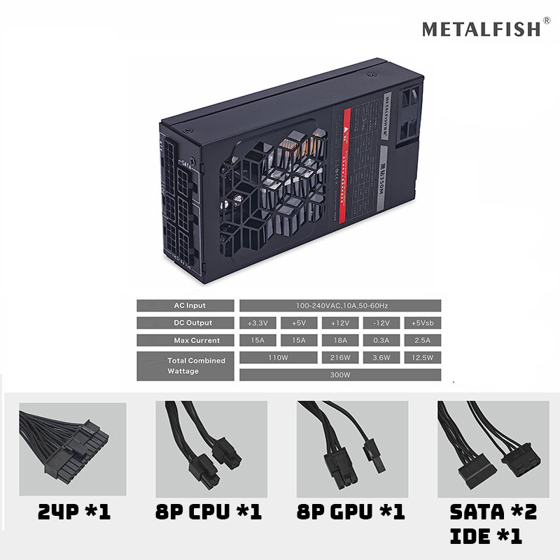 NGUỒN MÁY TÍNH METALFISH FLEX 1U 300W (FULL MODULLAR)