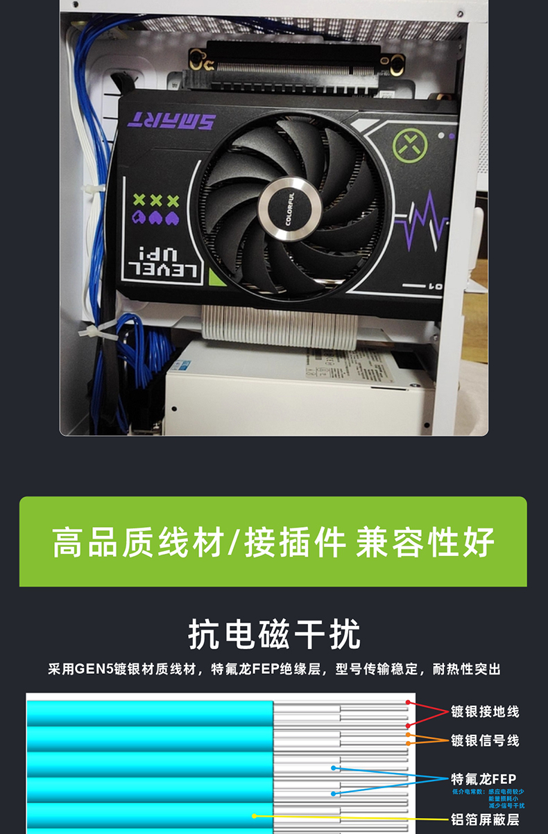 RISER METALFISH 4.0 - PCIE x16 cho case iTX (20CM/ MÀU BẠC)