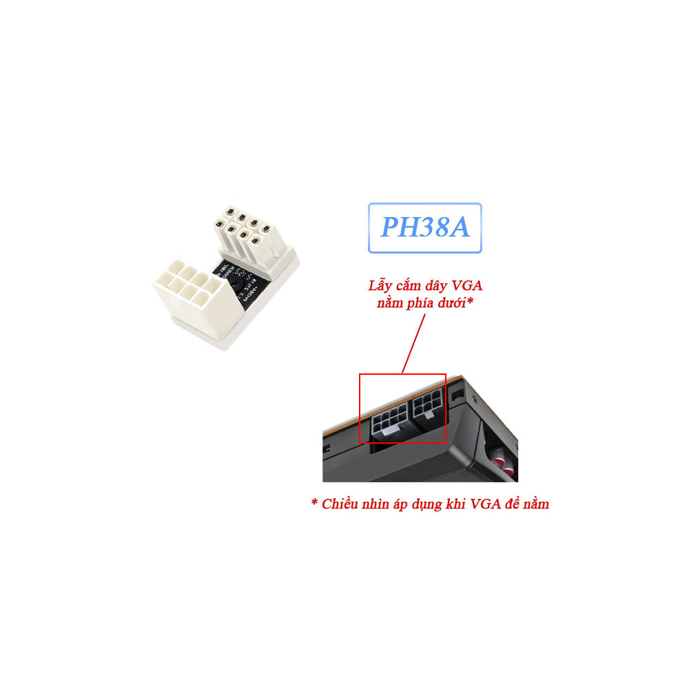 Đầu nối bẻ góc Card màn hình (VGA) 8Pin góc 180 độ