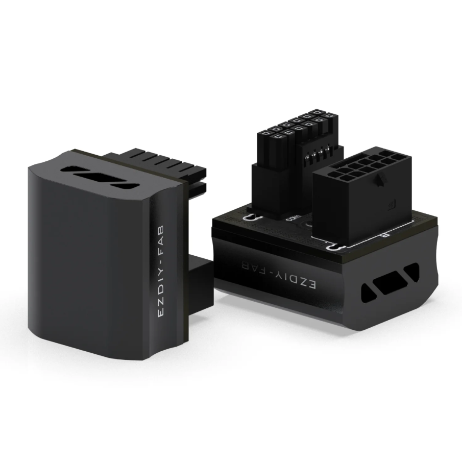 Đầu đảo góc nguồn EZDIY-FAB SHIELD 12VHPWR 600W GPU POWER ADAPTER 180 Degrees BLACK (MÀU ĐEN)