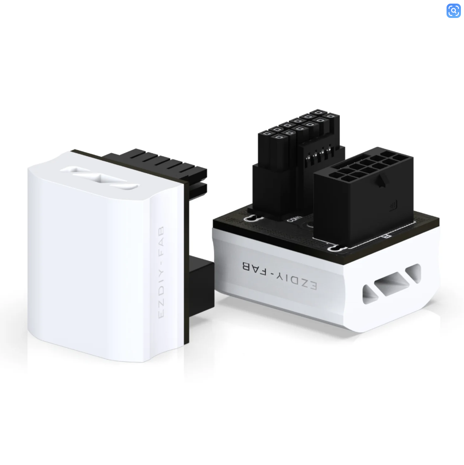 Đầu đảo góc nguồn VGA EZDIY-FAB SHIELD 12VHPWR 600W GPU POWER ADAPTER 180 Degrees WHITE (MÀU TRẮNG)